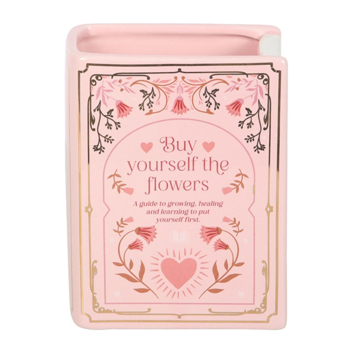 Pink Book Shaped Vase | Ceramic Book Vase