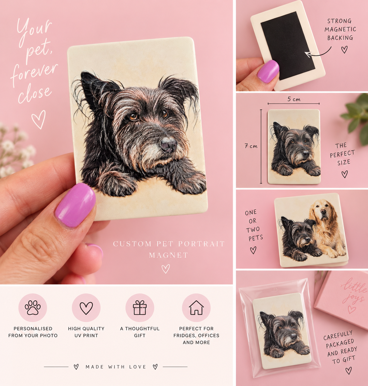 Custom Pet Portrait Magnet