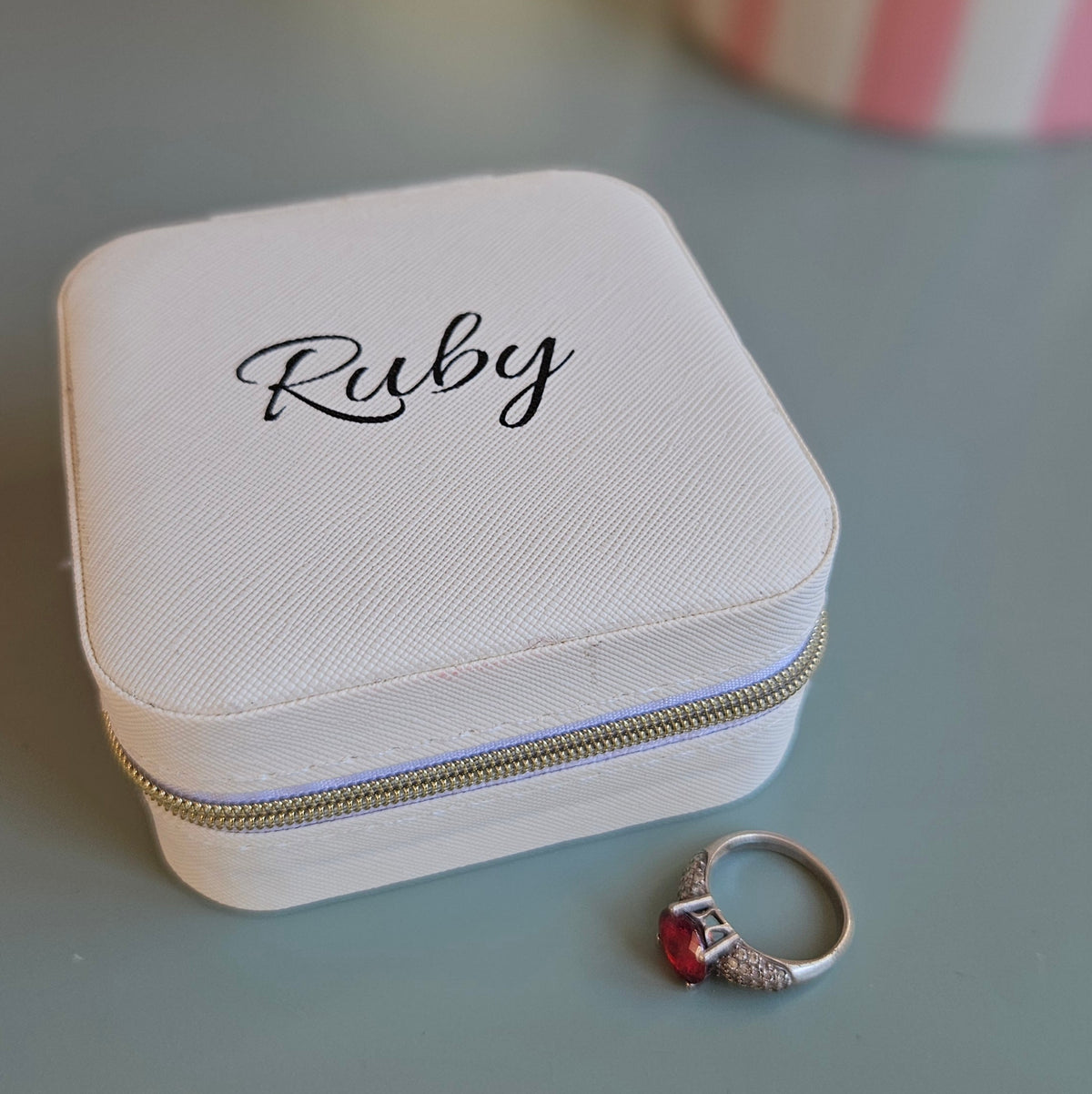 Personalised travel jewellery box