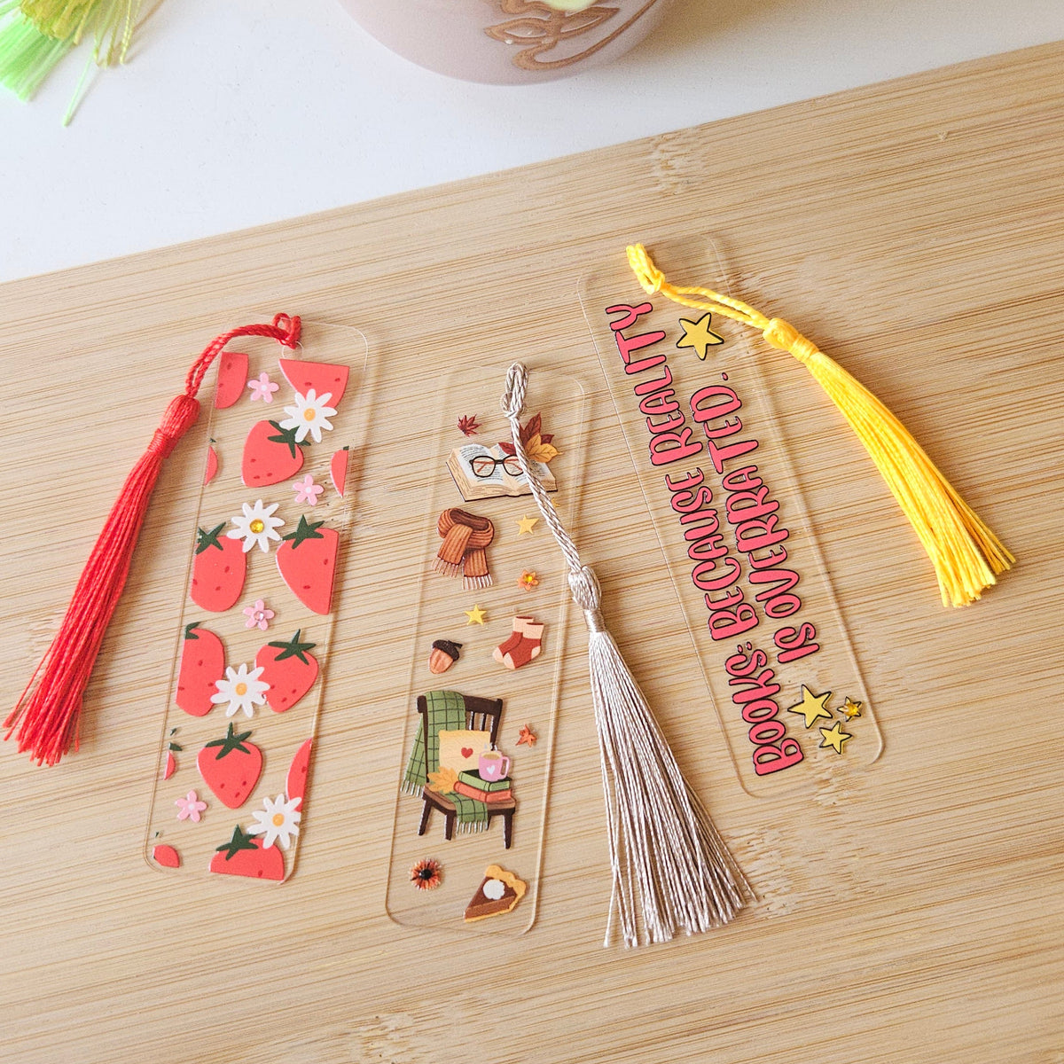 Funny Book Lover Bookmark | Books Because Reality Is Overrated Bookmark | Free Delivery