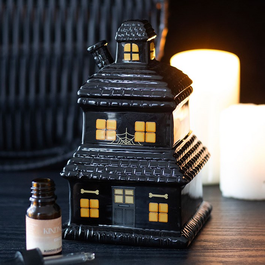Black Haunted House Oil Burner and Wax Warmer