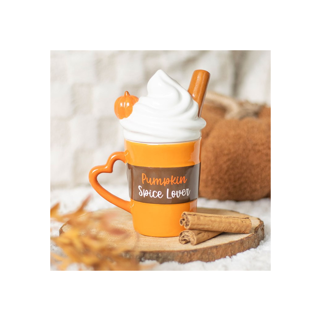 Pumpkin Spice Latte Shaped Lidded Mug