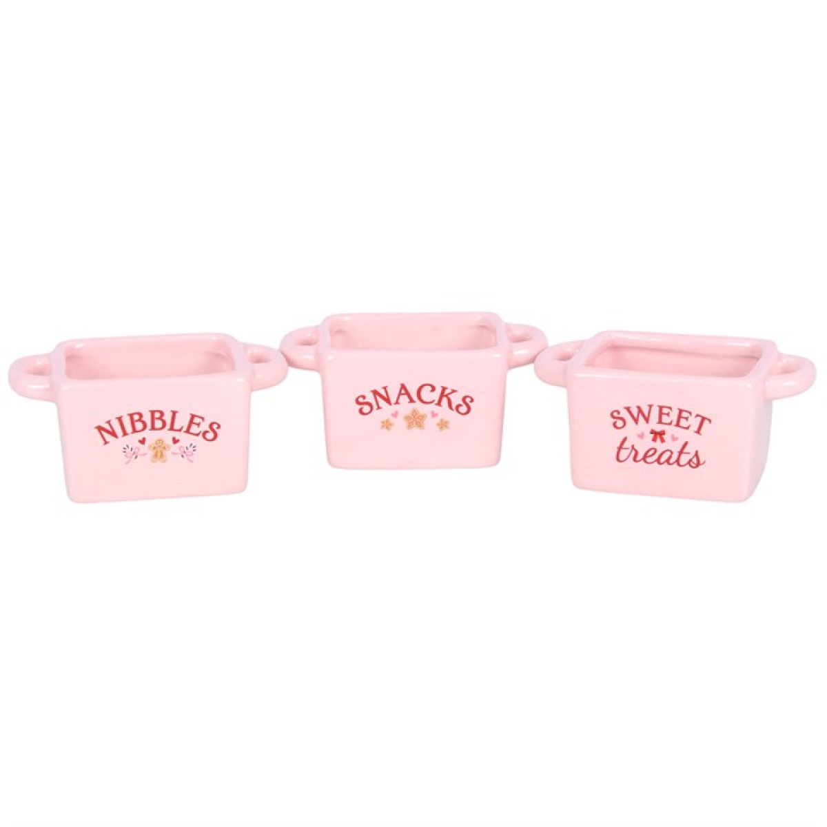 Set of 3 Pink Snack Bowls