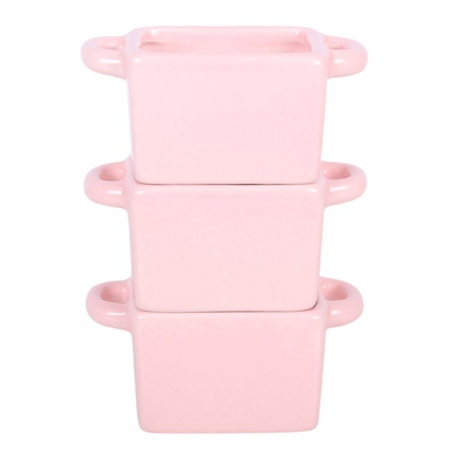 Set of 3 Pink Snack Bowls