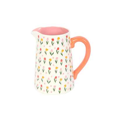 Tulip Print Ceramic Flower Jug