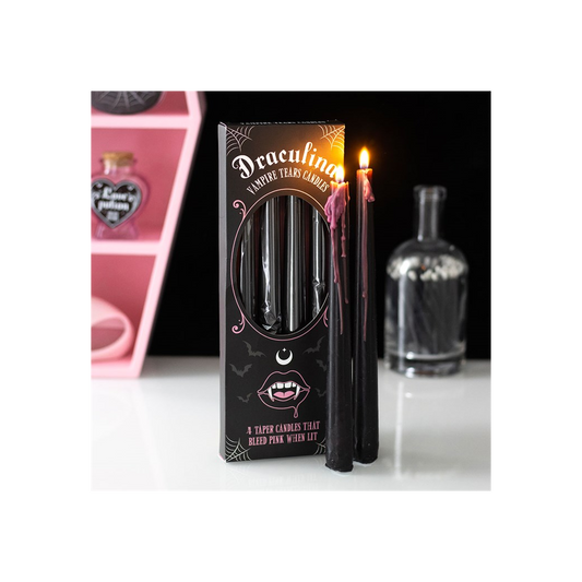 Set of 4 Pink Vampire Tears Taper Candles