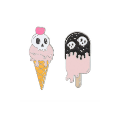 Freaking Melting Ice Cream Enamel Pin Badges
