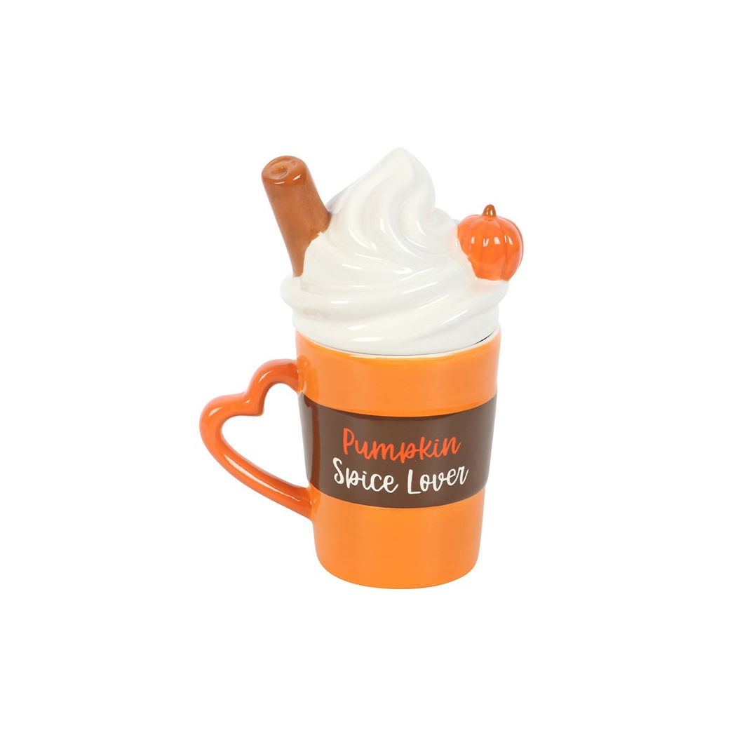 Pumpkin Spice Latte Shaped Lidded Mug