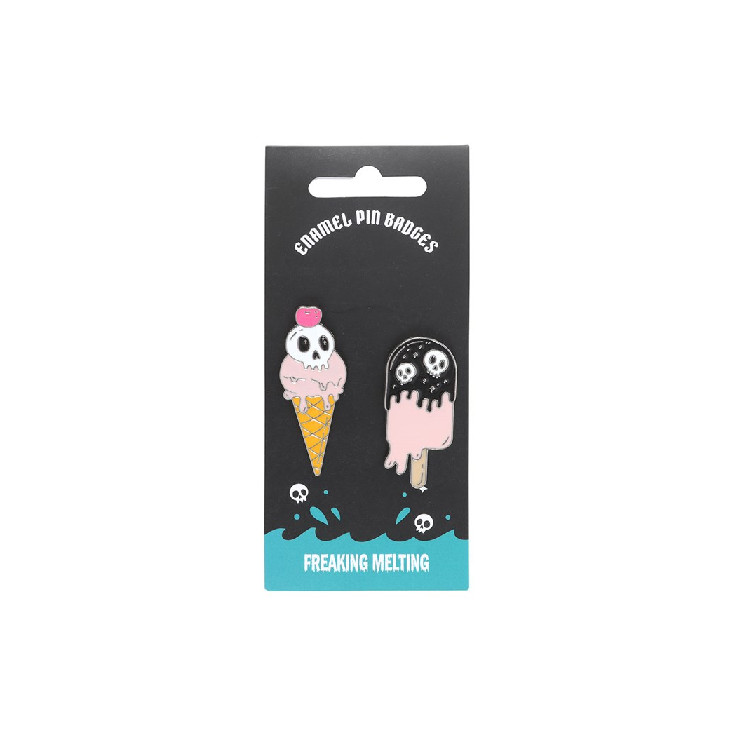 Freaking Melting Ice Cream Enamel Pin Badges
