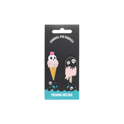 Freaking Melting Ice Cream Enamel Pin Badges