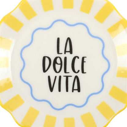 Yellow Striped La Dolce Vita Trinket Dish