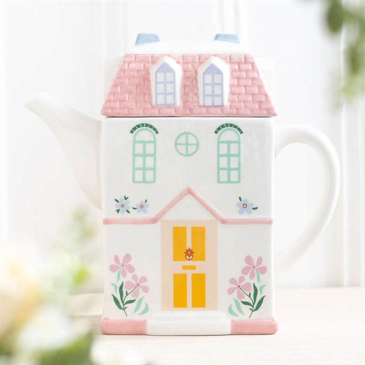 Pastel house teapot