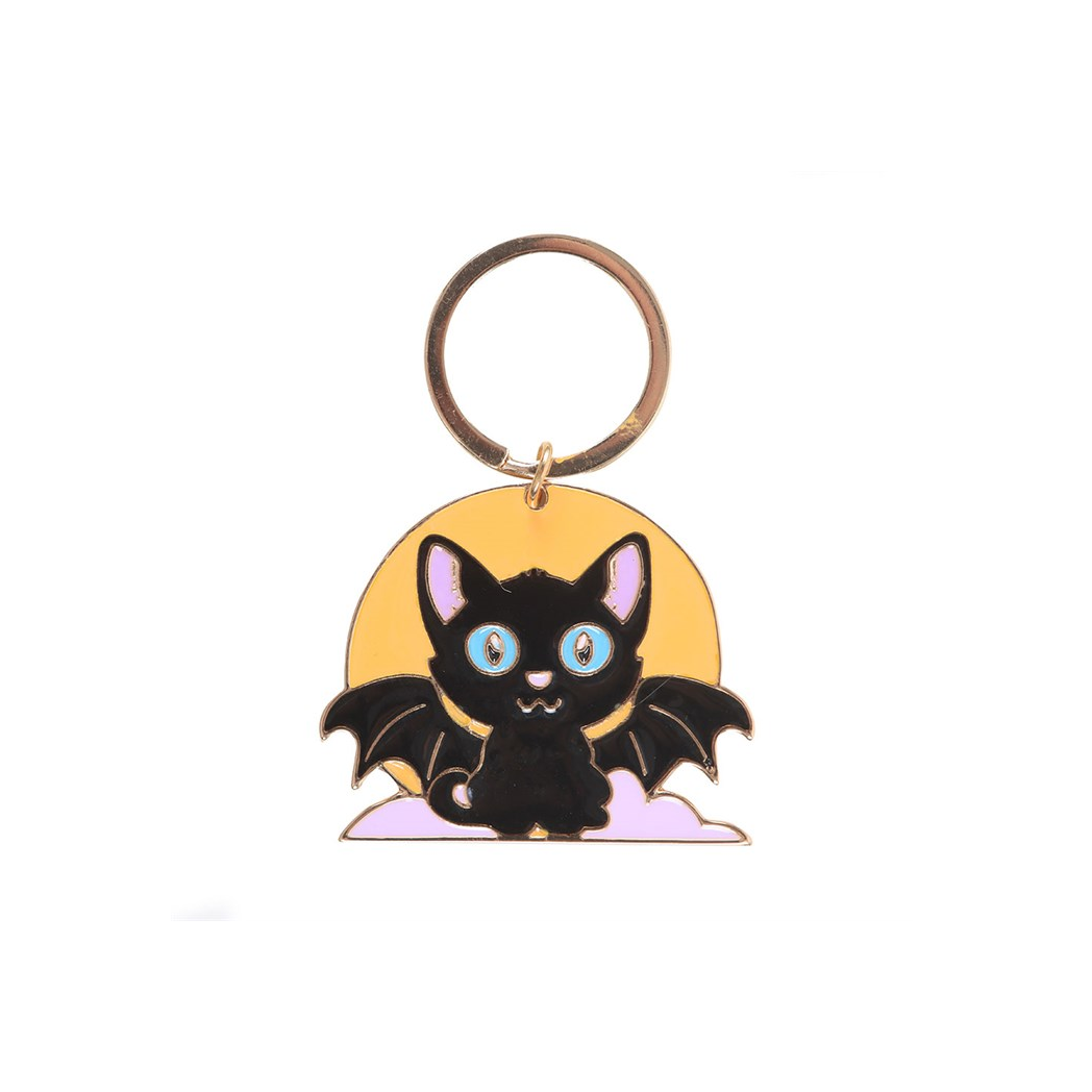 In My Witch Era Bat Cat and Moon Enamel Keyring