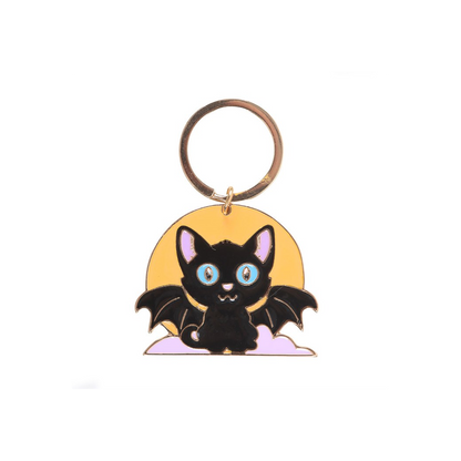 In My Witch Era Bat Cat and Moon Enamel Keyring