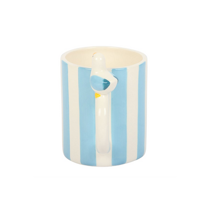 Striped Mug with Seagull