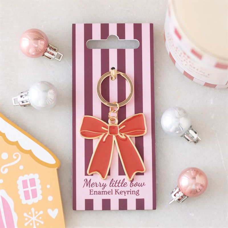 Red bow Christmas keyring
