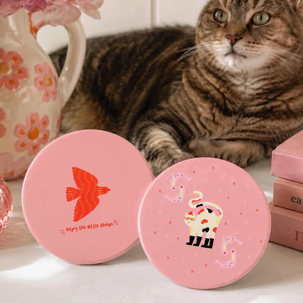 Cute Pink Drinks Coaster