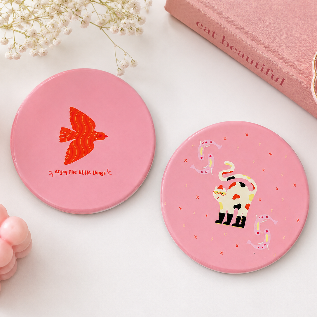 Cute Pink Drinks Coaster