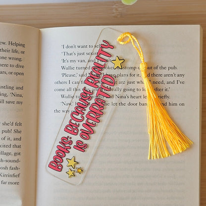 Funny Book Lover Bookmark | Books Because Reality Is Overrated Bookmark | Free Delivery