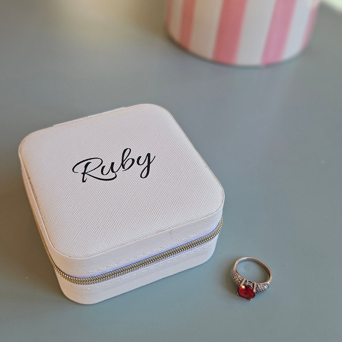 Personalised travel jewellery box